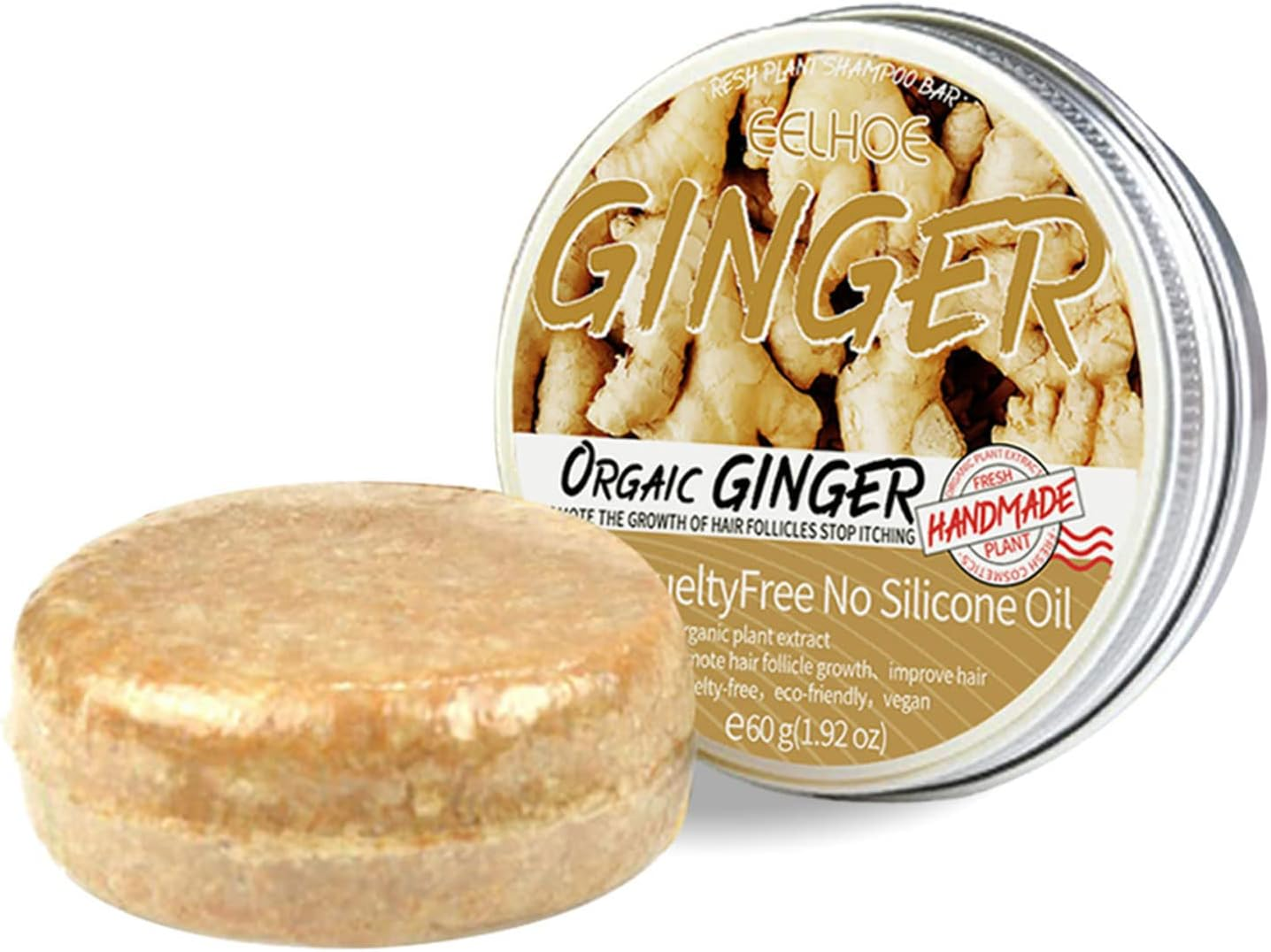 Julycrab 60G Anti-Hair Loss Ginger Shampoo Bar Increasing Hair Volume Nourish Hair Root Hair Growth image number 4