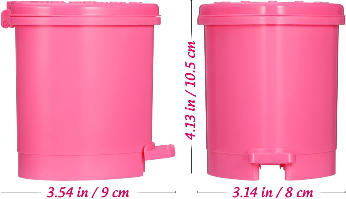 Toddmomy Pink Trash Car Cute Strawberry Desk Trash Can Mini Garbage Can with Lid Countertop Trash Cans for Desk Car Office Kitchen Cute Things image number 1