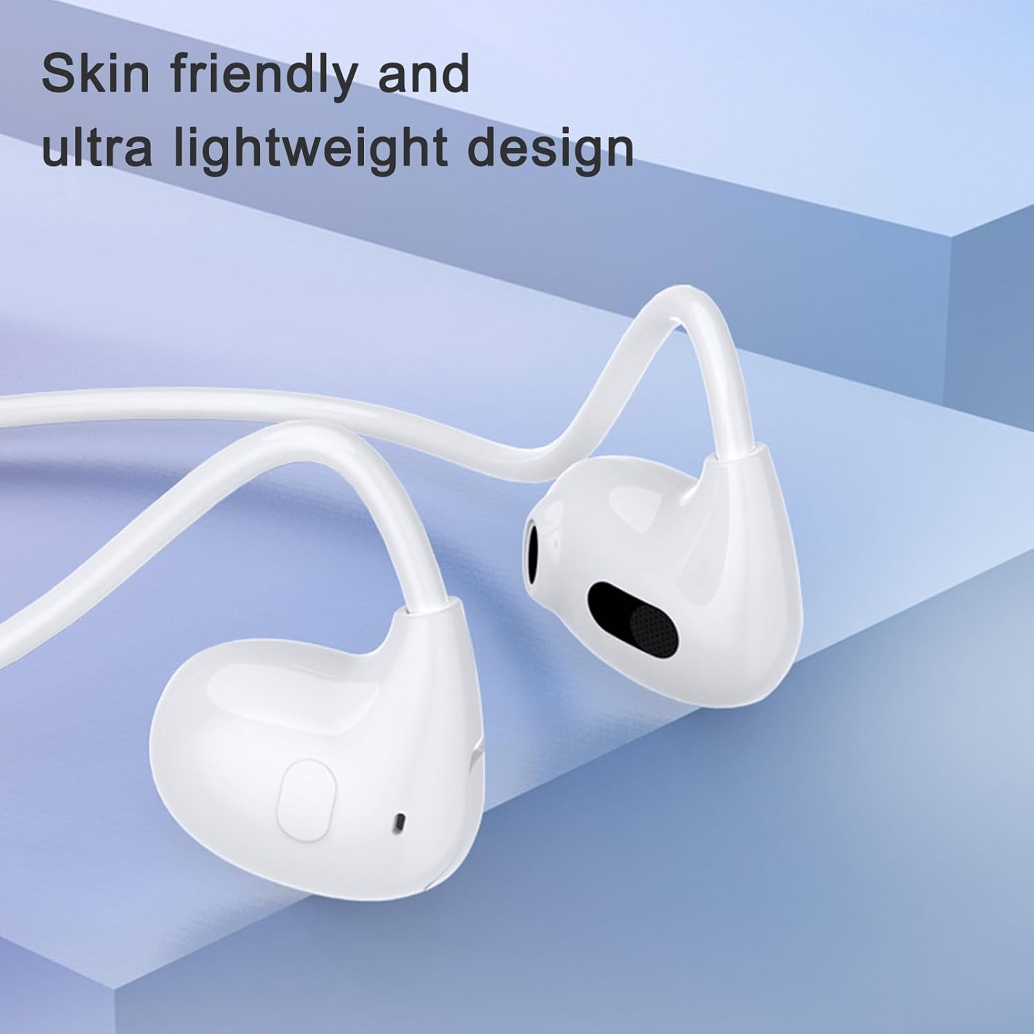 YUEHISY Open Ear Bone Conduction Sport Headphones, Headphones Sweat Resistant Wireless Earphones for Workouts and Running, for Father Is Day for Gifts, Ect (White) image number 2