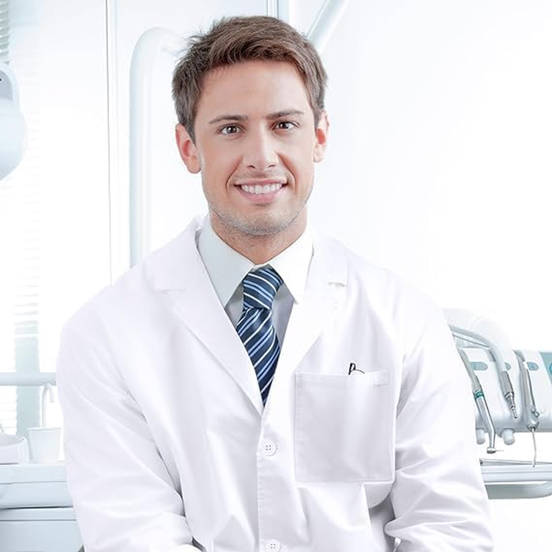 Men'S and Women'S Doctor Lab Coat - Long Sleeve, 3/4 Length Lightweight White Coat for Halloween, 175-185 Cm