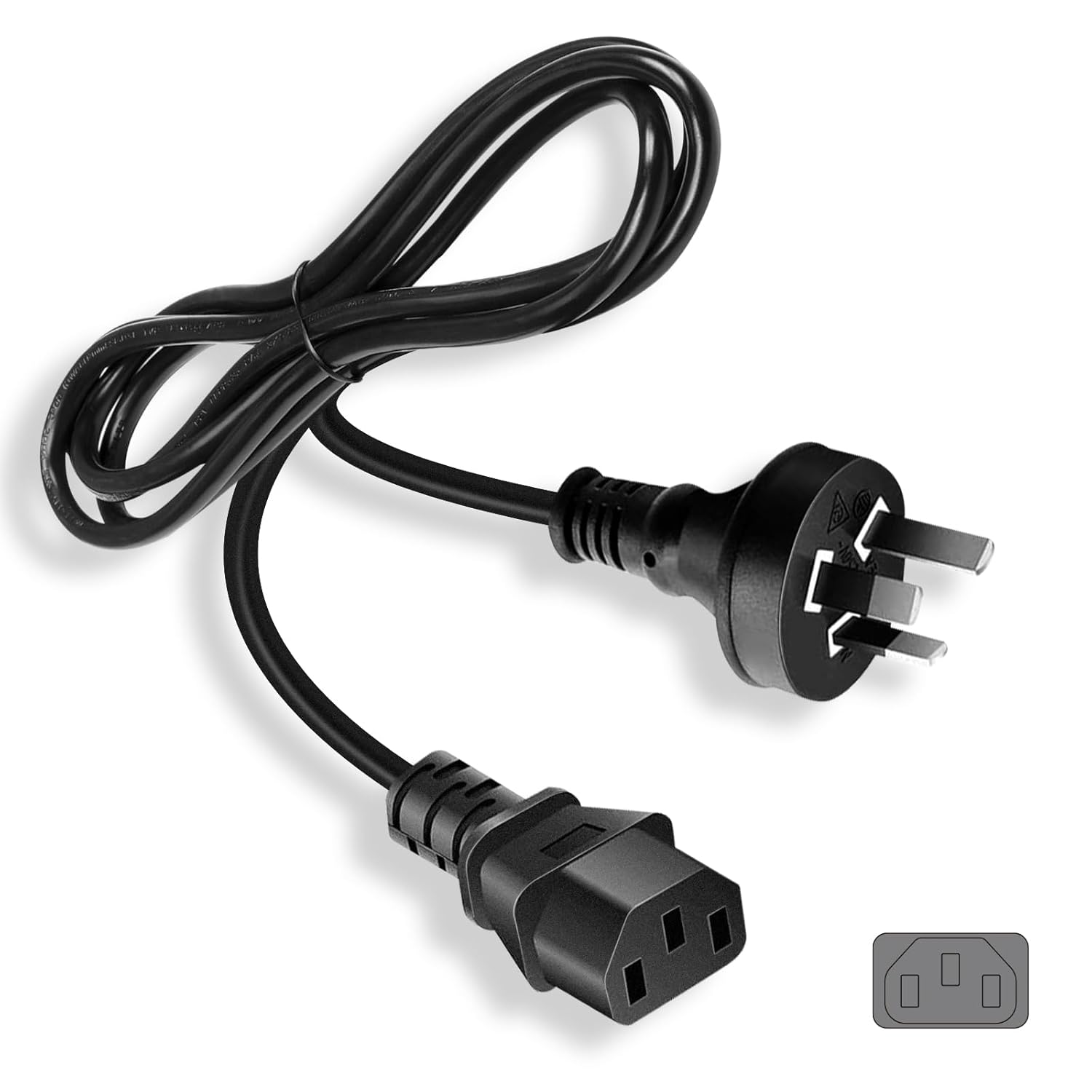 3M/10Ft 3 Prong Universal Treadmills AC Power Cord, Fit for PC Computer,Tv,Printer,Scanner,Samsung,Philips,Lg,Asus,Acer,Dell,Laptop,Monitor and More LCD LED Plasma TV Power Charging Cable Replacement image number 3