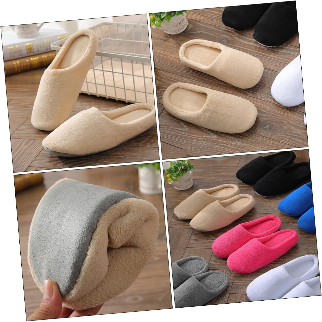 Ipetboom Fleece Slippers for Men Women Slip Indoor Slippers Socks Beauty Salon Guest Random Style image number 1
