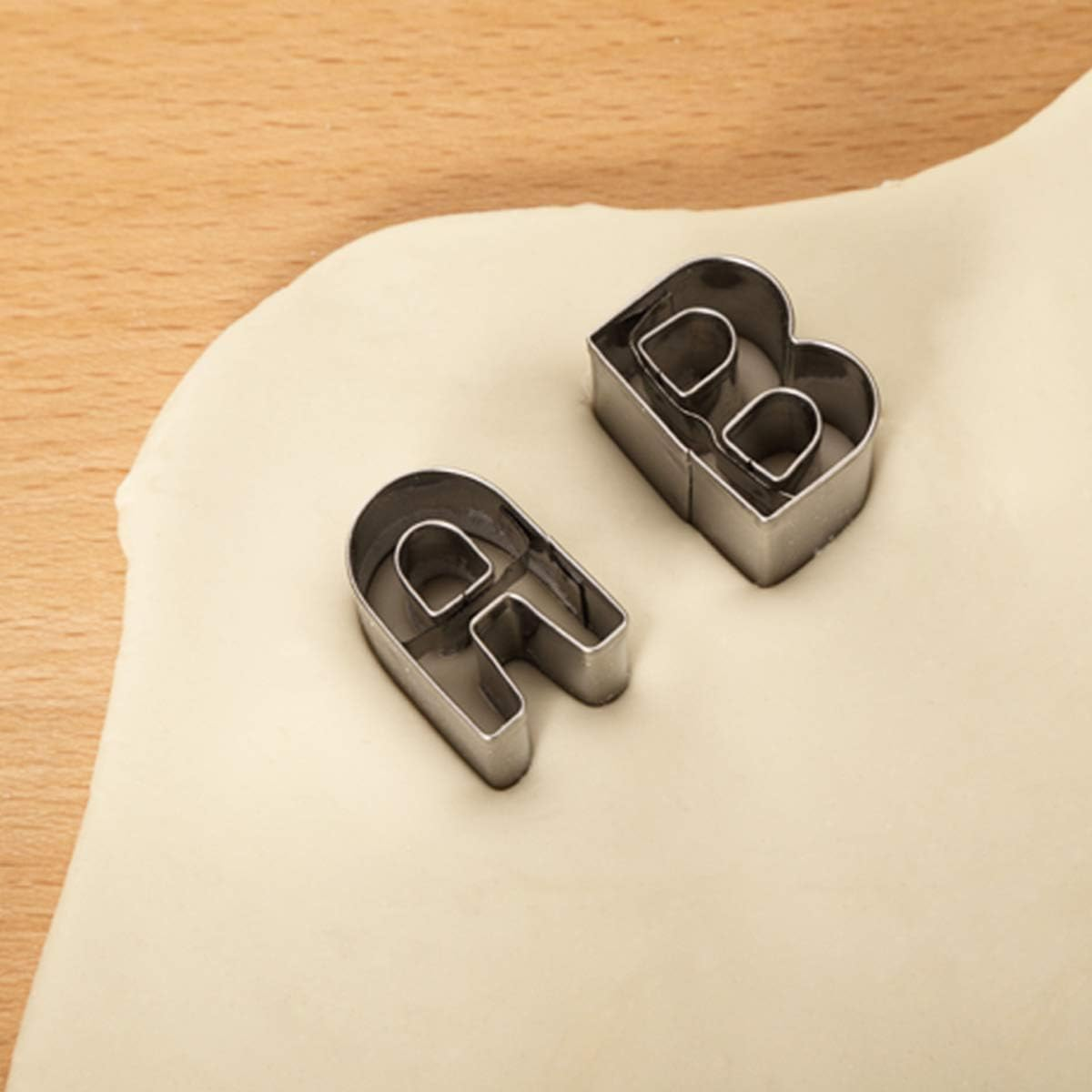 26 Capital Letter Cookie Cutter Alphabet Cake Cookie Mold Stainless Steel Biscuit Mould Press Icing Plunger Letter Baking Stamp Modelling Cutter for Fondant Cake Biscuit Baking Fruit Vegetables image number 3