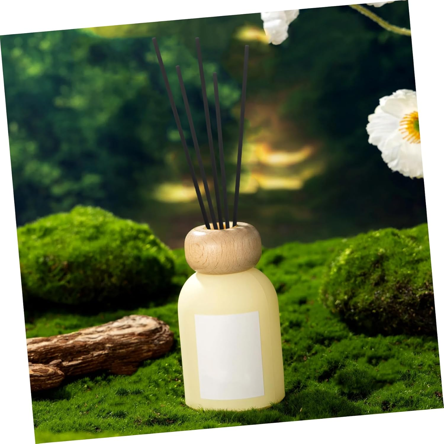 FOMIYES 50Pcs Black 4Mm Fiber Essential Oil Diffuser Sticks Aromatherapy Reed Diffuser Wood Sticks for Air Freshener and Relaxing Aroma at Home or Office