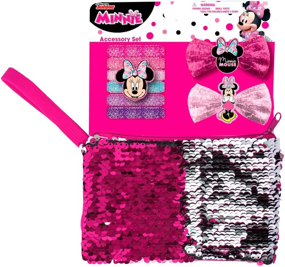 Disney Minnie Girls 9 Piece Elastic Magic Sequin Accessory Set