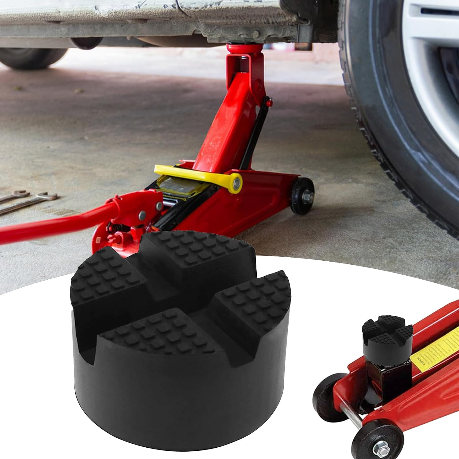 Floor Jack Rubber Pad - Floor Jack Extension - Anti-Slip Replacement Adapter Accessories Portable Parts Lift Stand for Car Automotive Vehicle Repair Garage Work Tire Maintenance image number 1