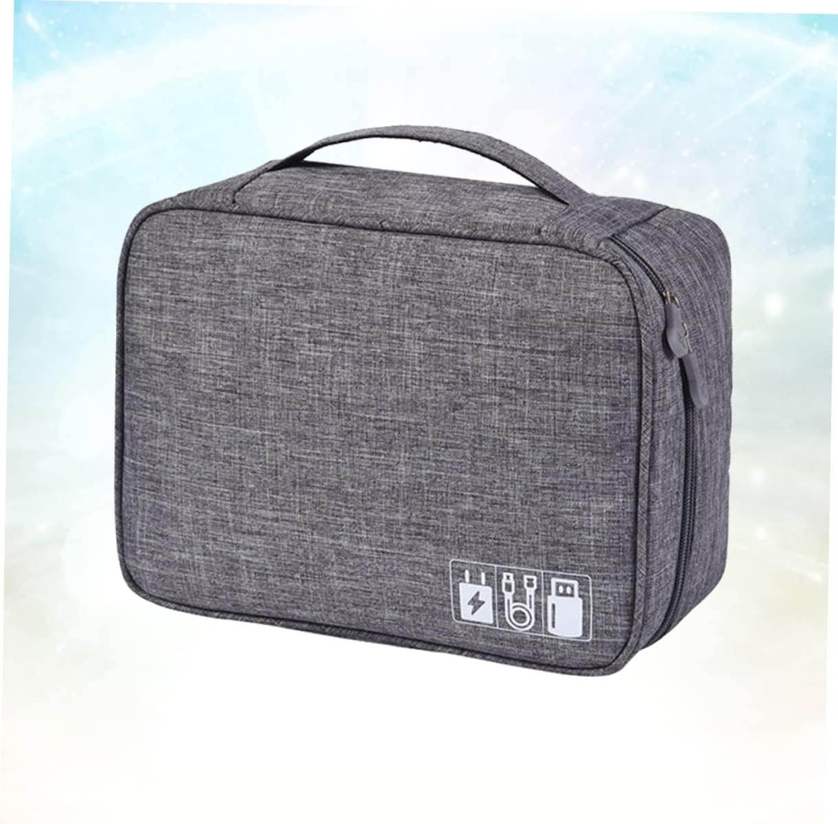 KICHOUSE Polyester Travel Storage Bag for Data Cable and Electronics for Organizing USB Drives and Power Banks Grey image number 6