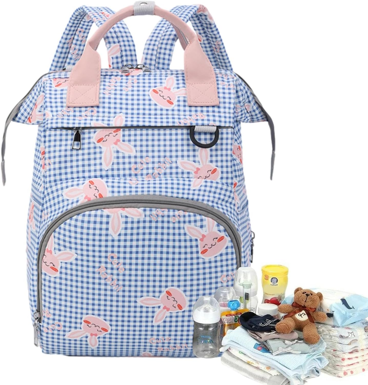 Bag Backpack - Baby Nappy Bag, Travel Diaper Bag | Handbag Diaper Bags Bottle Set Shoulder, Waterproof Baby Bag Feeding Bottle Backpack Nappy Tote Bag for Travel, 10X7X14 Inch image number 6