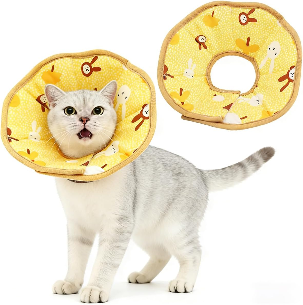 Cat Cone Collar Soft, Adjustable Pet Recovery Neck Donut to Stop Licking Protective Cat Neck Cone after Surgery Comfortable Lightweight Pet Elizabethan Collar for Dog Animal Kittens Puppies Rabbits image number 4