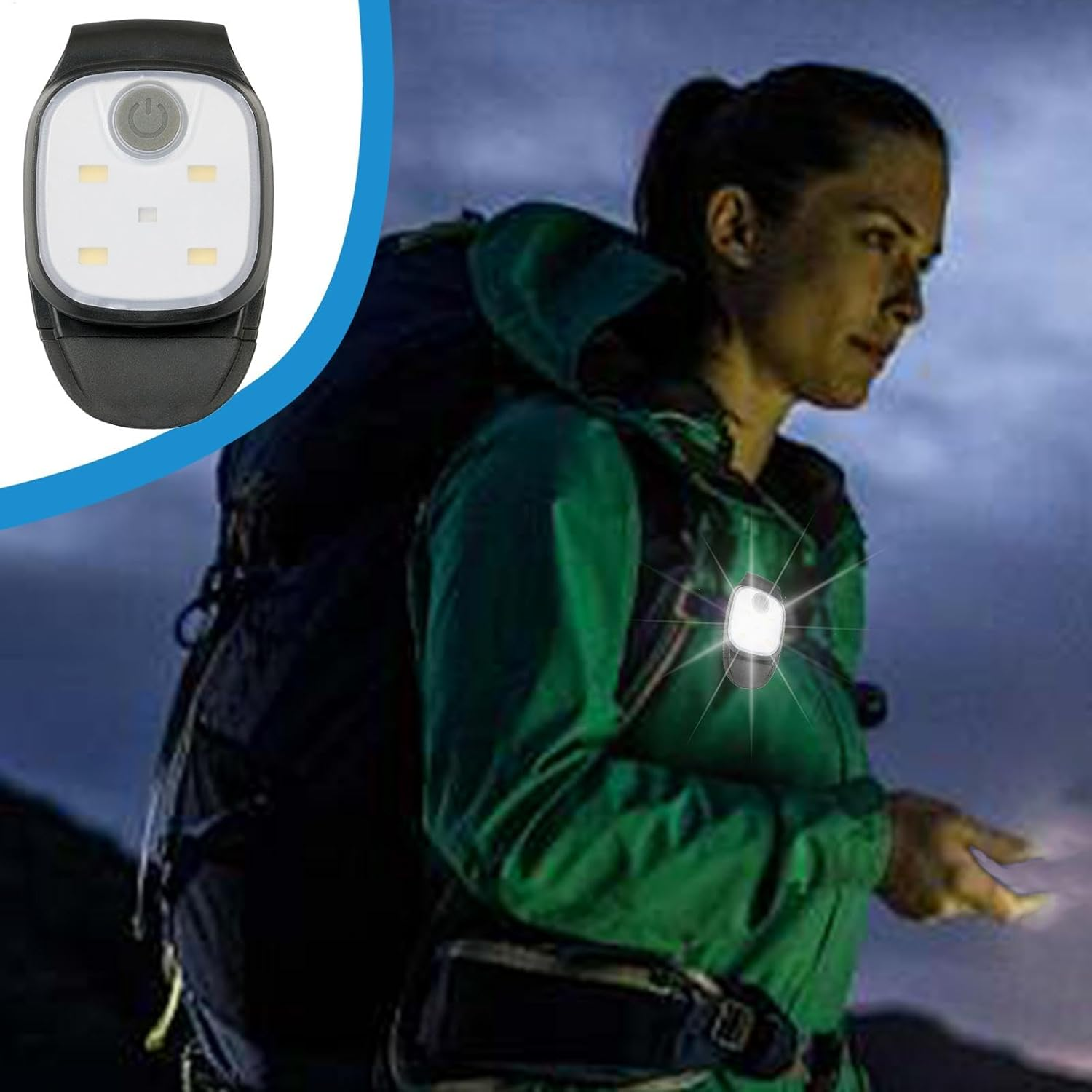 Lmyit Running Light Clip | Portable Multifunctional 5 LED Lamp USB Charging | High Visibility Accessories, Rechargeable Safety Flashlight for Camping image number 6