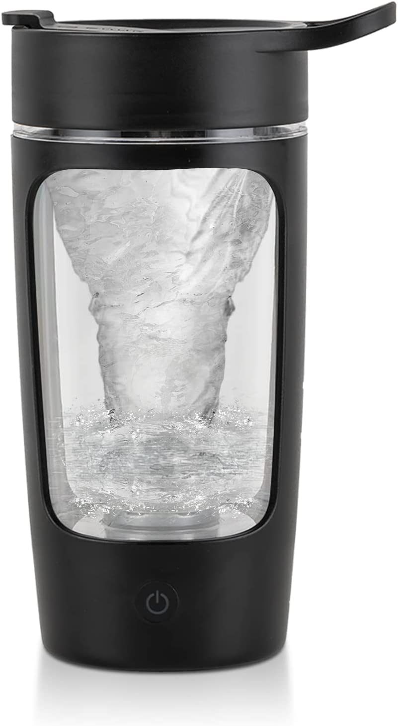 Electric Protein Shaker Bottle, 650ML Portable Blender Bottles, BPA Free, USB Rechargeable Shaker Bottles for Protein Mixes, Made with Tritan | Best Birthday | Valentine'S Day Gift (Black)