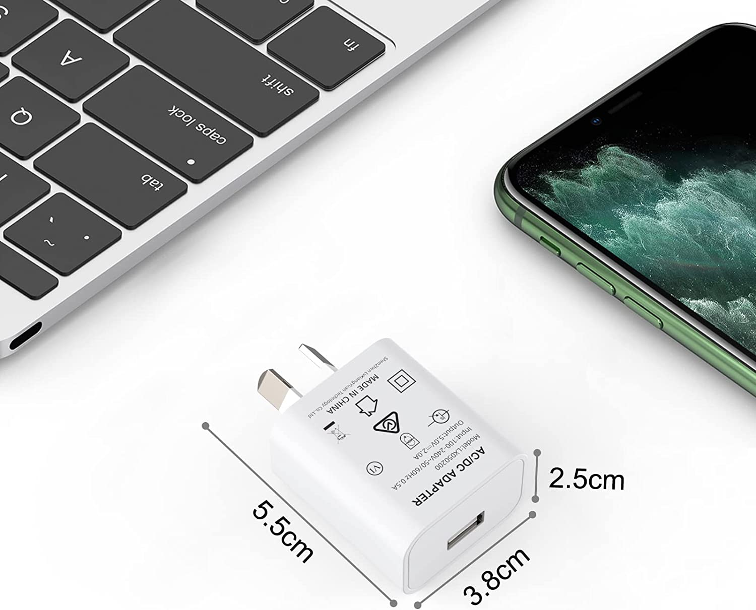 USB Wall Fast Charger BOLUX-JS. USB Wall Plug 5V 2A AC Power Adapter Compatible with Iphone,Pad,Tablet,Kindle and More (White 2Pack) image number 3