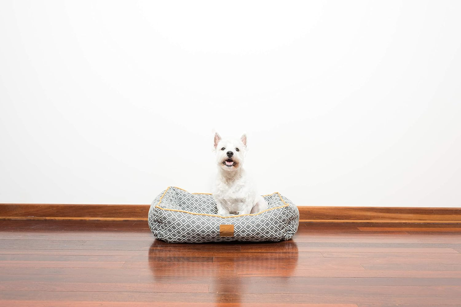 Mog and Bone Bolster Bed Grey Ikat Large image number 4