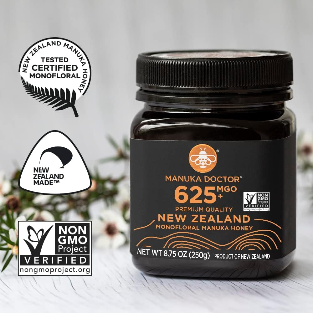 MANUKA DOCTOR - MGO 625+ Manuka Honey Monofloral, 100% Pure New Zealand Honey. Certified. Guaranteed. RAW. Non-Gmo (250G) image number 6