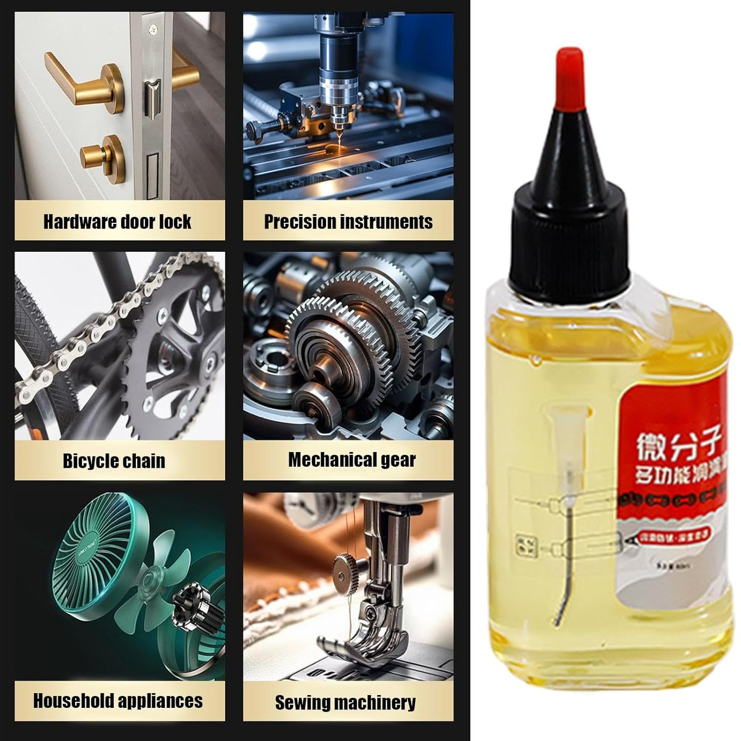 Lubricating Oil,60Ml Multi-Purpose Lube - Sliding Tracks Lubricating Oil | for Door Locks Electric Fans Automobile Mechanical Parts Equipment Bicycle Chains image number 6