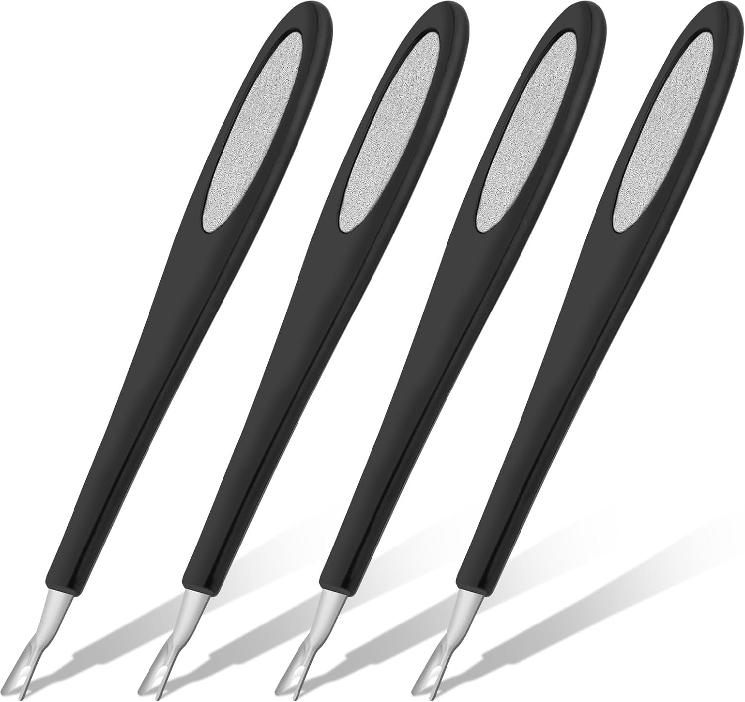 Alaoo Cuticle Pusher with Fork, 2 in 1 Stainless Steel Metal Spatula, Cuticle Pusher, 4 Pieces Cuticle Fork with Nails, Professional Nail Pusher Pusher for Processing Cuticles, Manicures, Pedicures image number 3