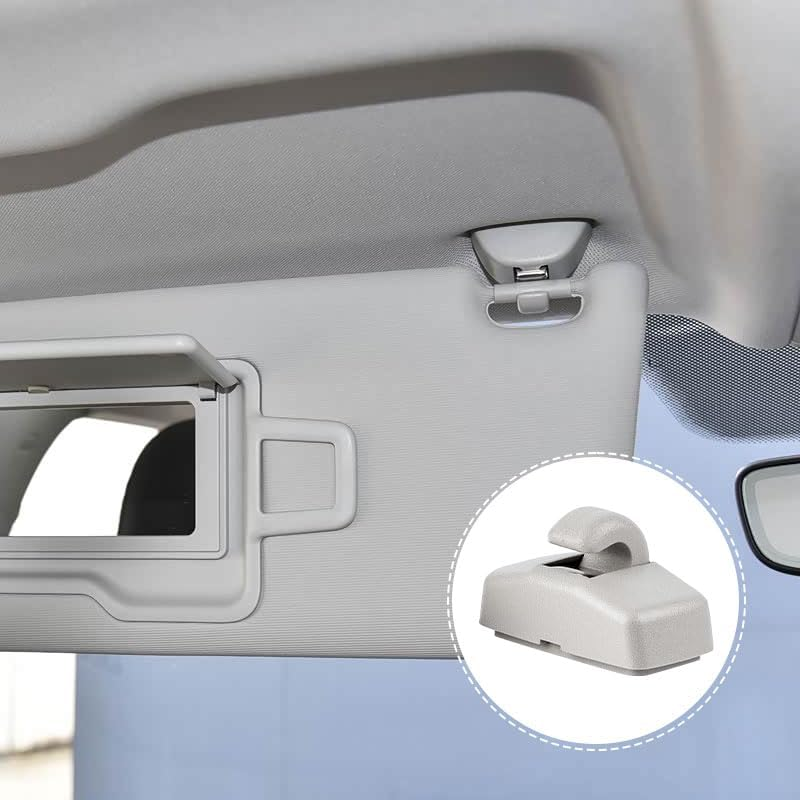 2 Pcs Sun Visor Hook Clip Bracket, Car Sun Visor Mounting Bracket Grey for Volkswagen Bora Golf Caddy Passat Polo Transporter image number 3
