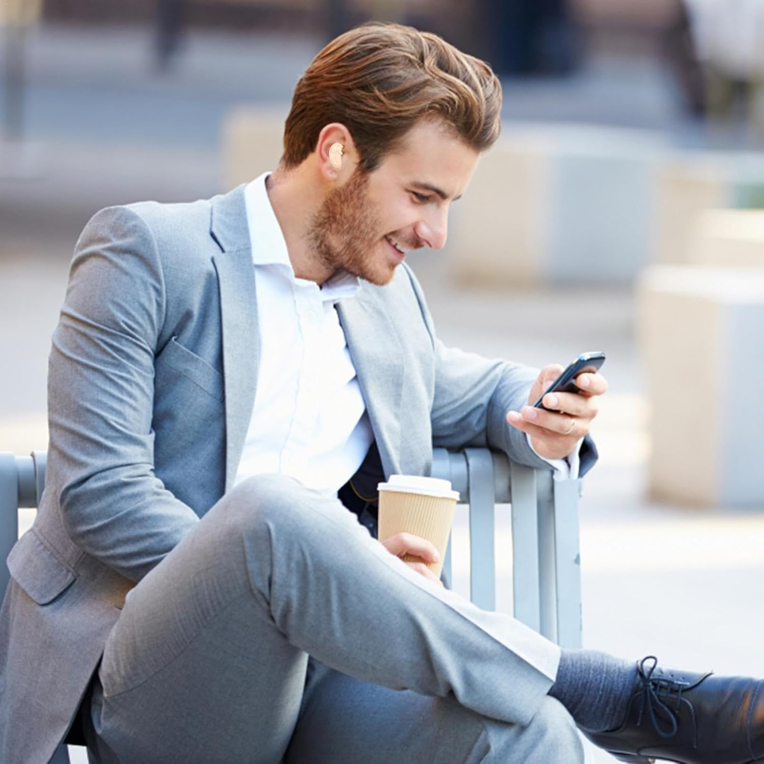 1 Set Wireless Invisible Earbuds - Invisible in Ear Headphones, Wireless Flat Earbuds | Sleep Headphones with Microphone, Comfortable Touch Control Ear Buds for Sleeping Small Ear Canals image number 4