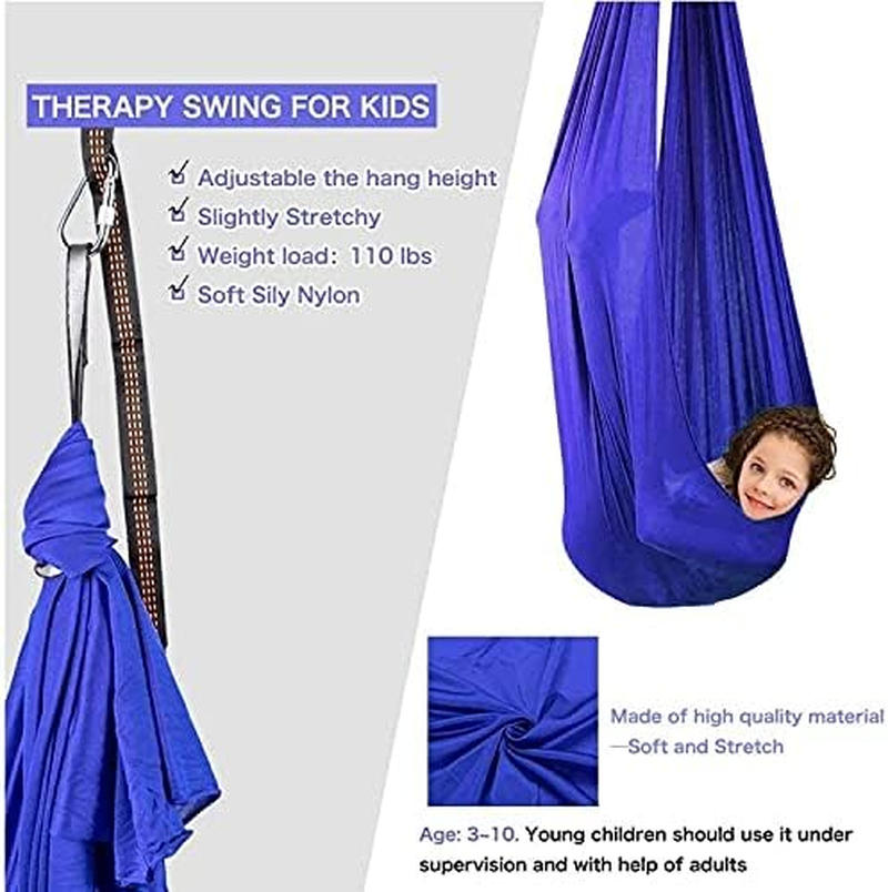 Therapy Swing for Kids Sensory Swing for Adults Kids Teens Therapy Swing Indoor Soothing Cuddle Hammock Durable Elastic Swing for Autism ADHD Aspergers and Sensory Integration Snuggle image number 4