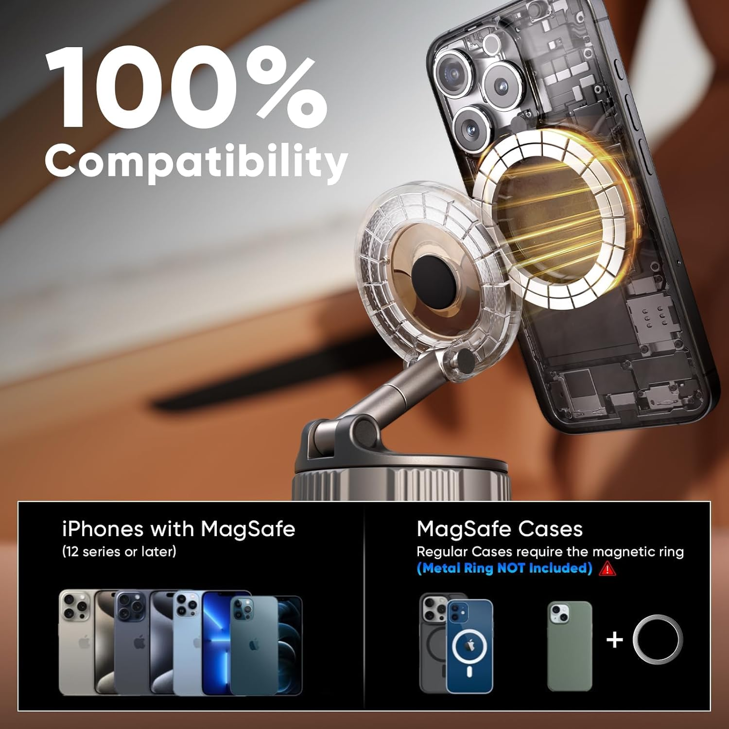 Magnetic Phone Holder for Car [120+ LB Strongest Suction & 2800Gf Strongest Magnetic] 360&deg; Adjustable Car Phone Holder for Magsafe Phone Holders for Your Car for Iphone 17 Pro Max 16 15 14 13 12 Plus image number 5