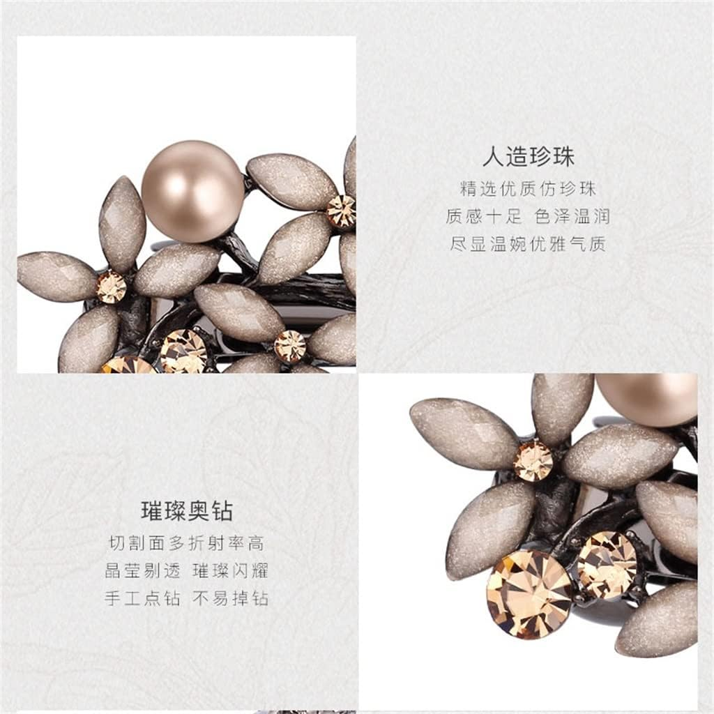 Alligator Clip,Headdress,Hair Clamp,Hairpins,Hairpin Rhinestone Pearl Clip Headdress behind the Head Mother Word Clip Horizontal Clip Spring Clip (Color : B, Size : 6.5 * 2.8Cm) image number 1