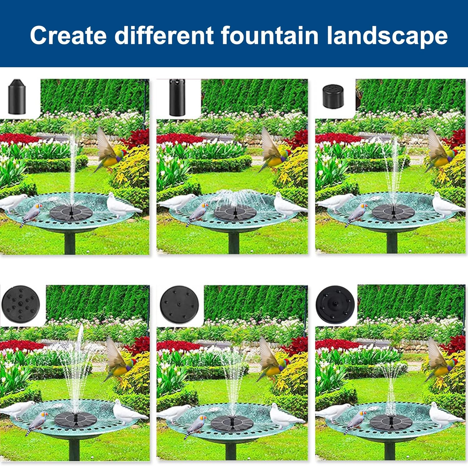 Binager Bird Bath with Solar Powered Fountain for Outsides Garden, 28 Inch Copper Birdbath with Solar Water Fountain Bird Bath Bowl for Outdoor Pool Yard Hotel Landscape Decor image number 2