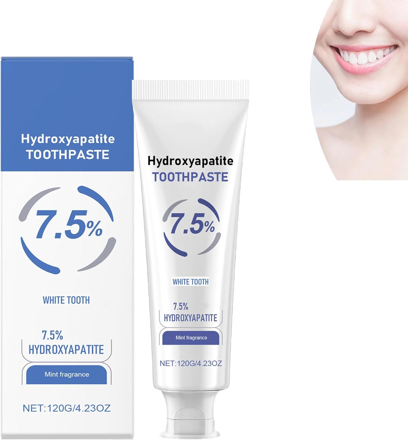 Hydroxyapatite Toothpaste for Enamel Protection, 7.5% Hydroxyapatite Toothpaste, Protect Tooth Enamel, Tooth Strengthening, Gentle Mint, Daily Protection, Long-Lasting Fresher Breath (2Pcs)