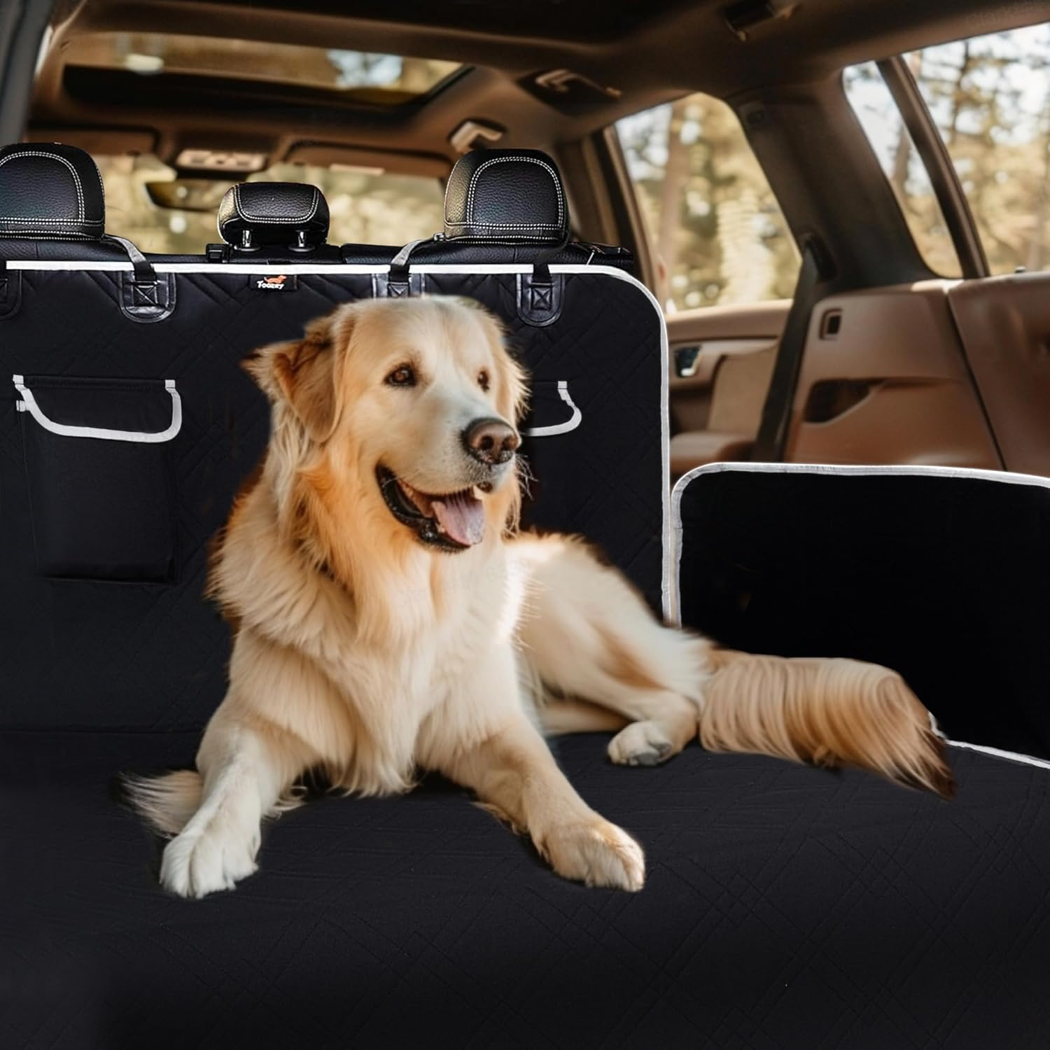 Toozey SUV Cargo Liner for Dogs - Waterproof Dog Trunk Seat Cover for Back Cargo Area, Dog Car Floor Mat with Side and Bumper Protector, Pet Cargo Cover Liner for Suv/Van/Truck, Standard, Black image number 6
