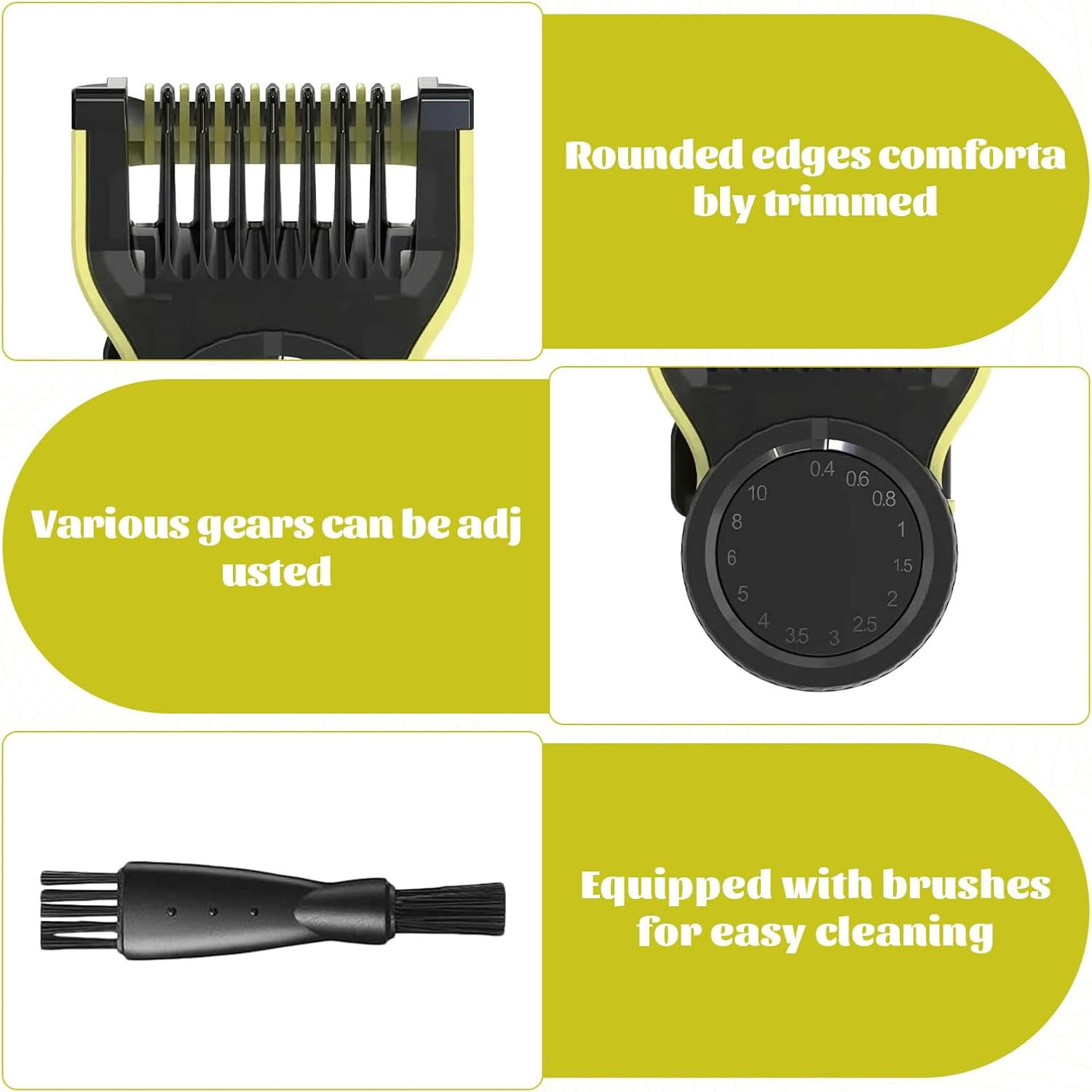 Guard Comb for Philips Oneblade, 1 Set Replacement for Philips Oneblade Comb, Adjustable 14-In-1 Comb for Philips Oneblade with Body Guard, Skin Protector, Attachments for Shaving, Grooming image number 2