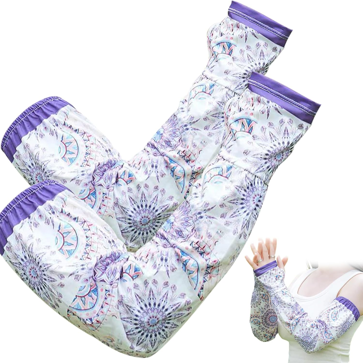 Gardening Cooling Arm Sleeves Floral UV Cooling Arm Sleeves Farm Sun Protection Garden Sleeves Protective Arm Sleeves for Women One Size Fits Most Arm Sleeves