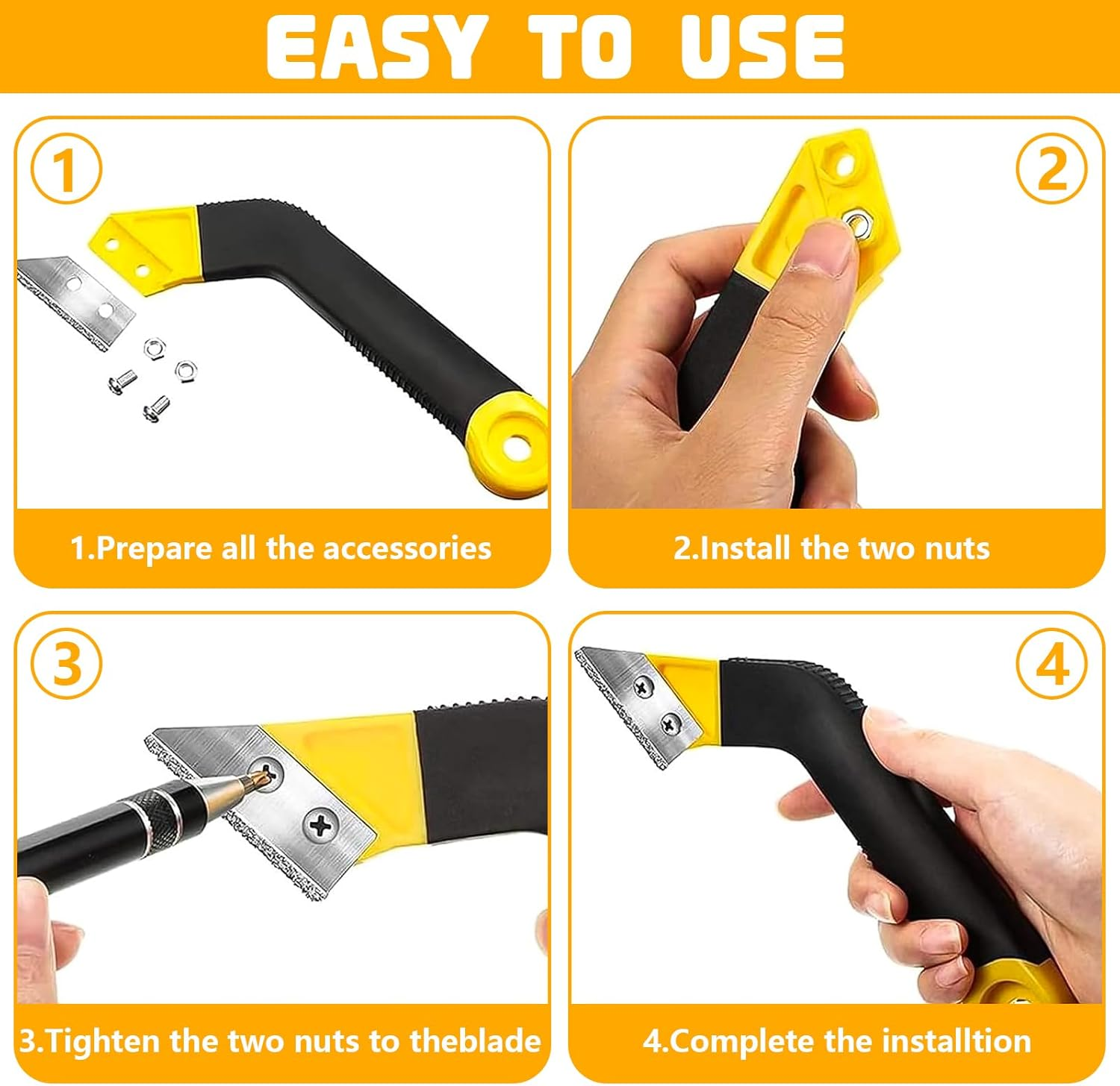 TTYSHIP&reg; Pack of 13 Tile Grout Remover Tiles with 9 Replacement Blades, Grout Remover Tool Tiles for Tile Cleaning (Red + Yellow)