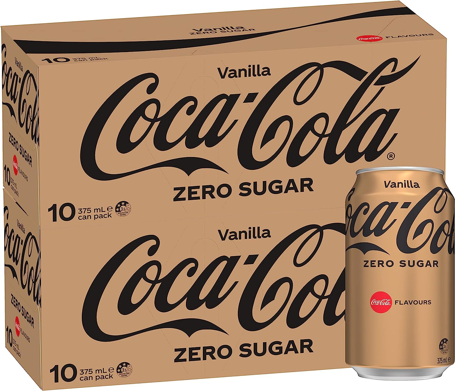 Coca-Cola Zero Sugar Vanilla Soft Drink Multipack Cans 20 X 375 Ml image number 6
