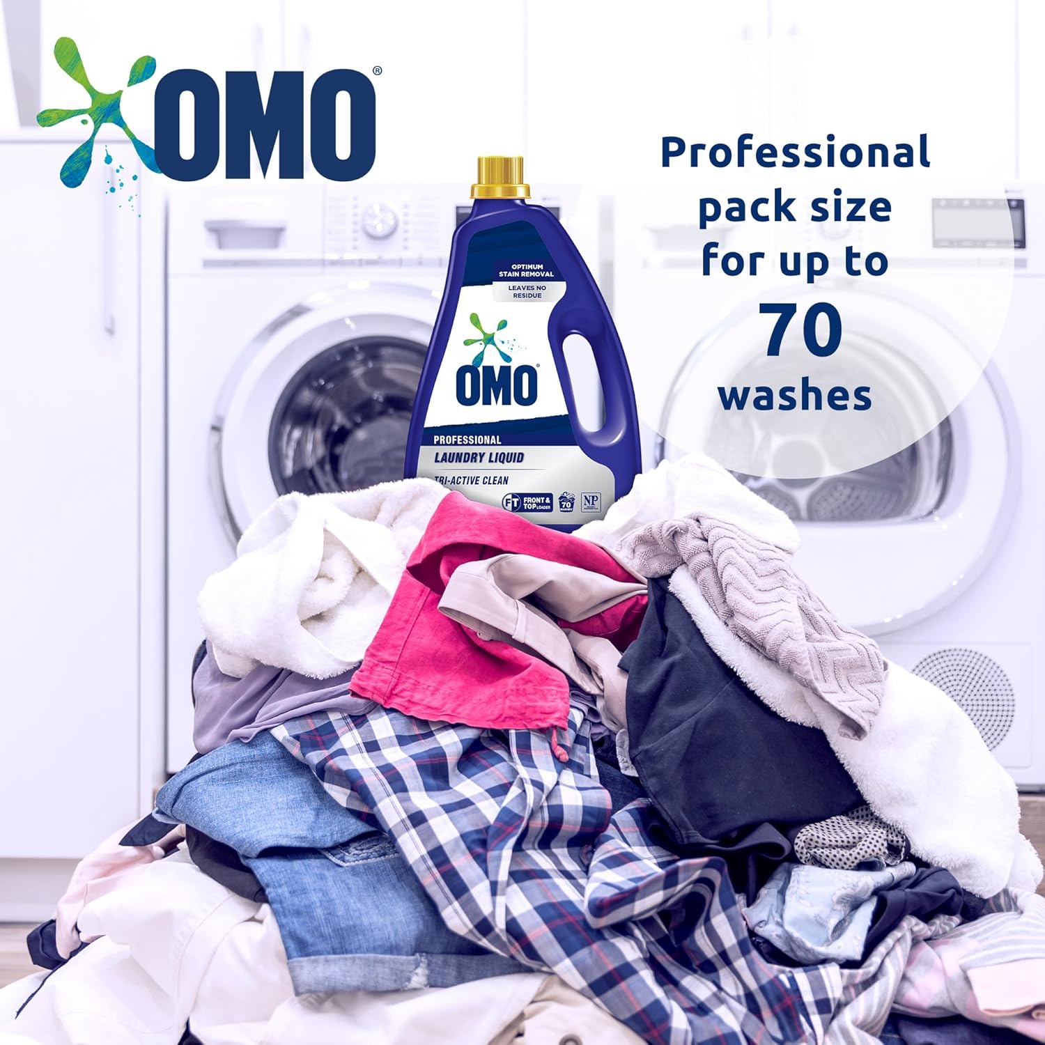 OMO Professional Laundry Liquid Detergent &ndash; Powerful Stain Remover for Clothes &ndash; Deep Cleaning, Fast-Acting Formula &ndash; No Residue, Works in One Wash &ndash; Tough on Grease, Oil, Mud & Stains &ndash; 4.2 Liters image number 3