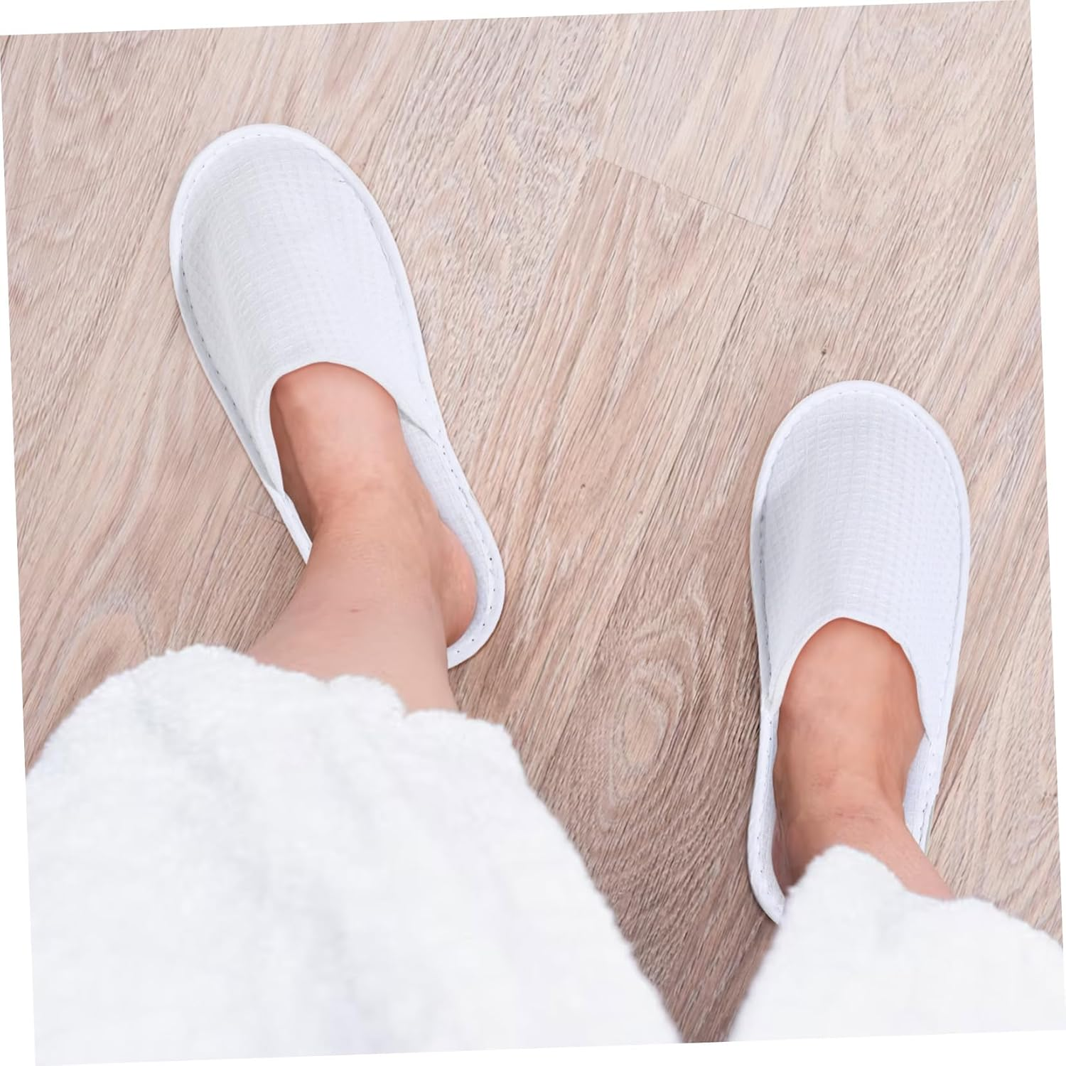 VICASKY 4Pairs Disposable Slippers for Guests Hotel Spa Use Comfortable Cotton Hygroscopic Breathable Footwear for Home Parties and Travel image number 6