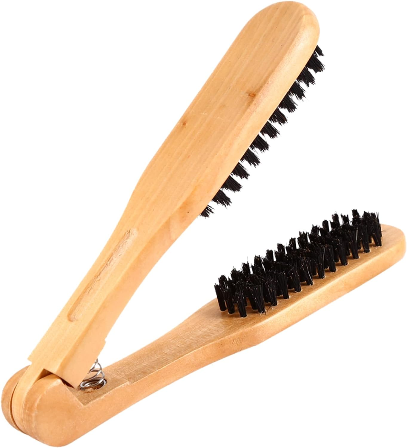 Alvinlite Double Sided Boar Bristle Hair Straightener Brush Comb, Wooden Handle, anti Static, Suitable for Straight Hair, Professionals & Personal Use image number 2