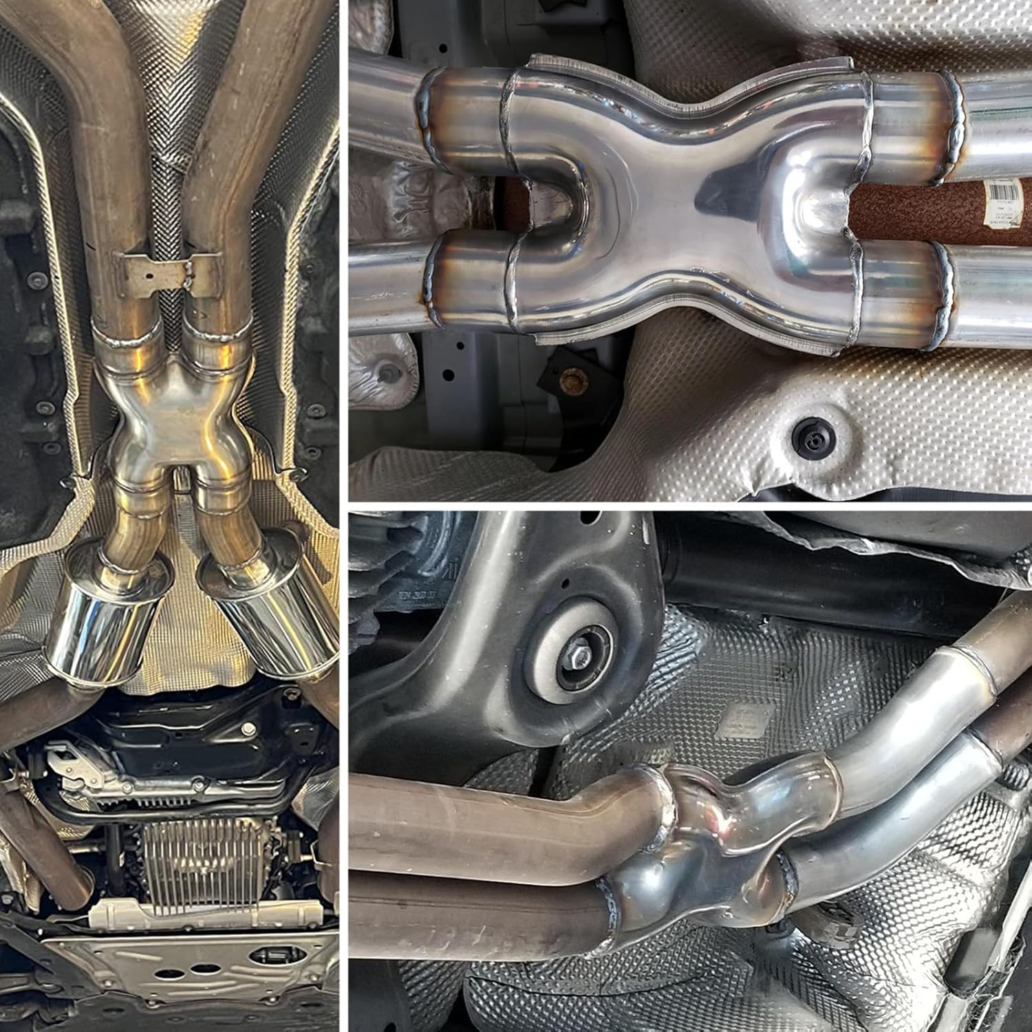 Floshine 409 Stainless Steel Diesel 2.25''Inlet/2.25''Outlet Exhaust X-Pipe,Universal Crossover 2.25In X Pipe 12" Overall Length image number 3