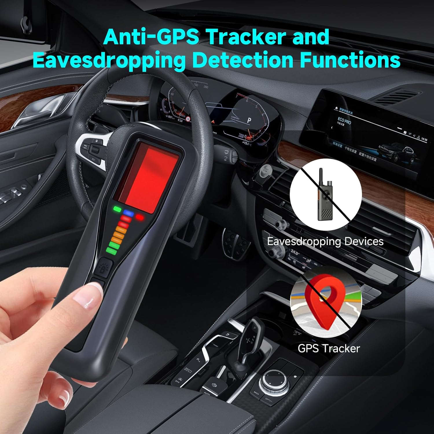 Kozyone Hidden Camera Detectors, GPS Tracker Detector, 6 Modes 5 Levels Sensitivity, Bug Detector & Camera Finder for Travel, Car, Bathroom, Hotel image number 4