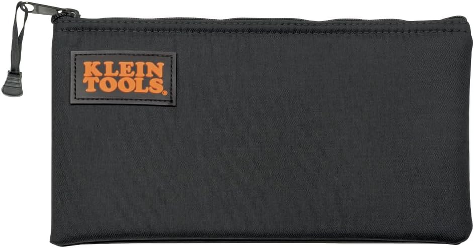 KLEIN TOOLS Cordura Nylon Tool Pouch Zipper Bag, Black - Padded Nylon