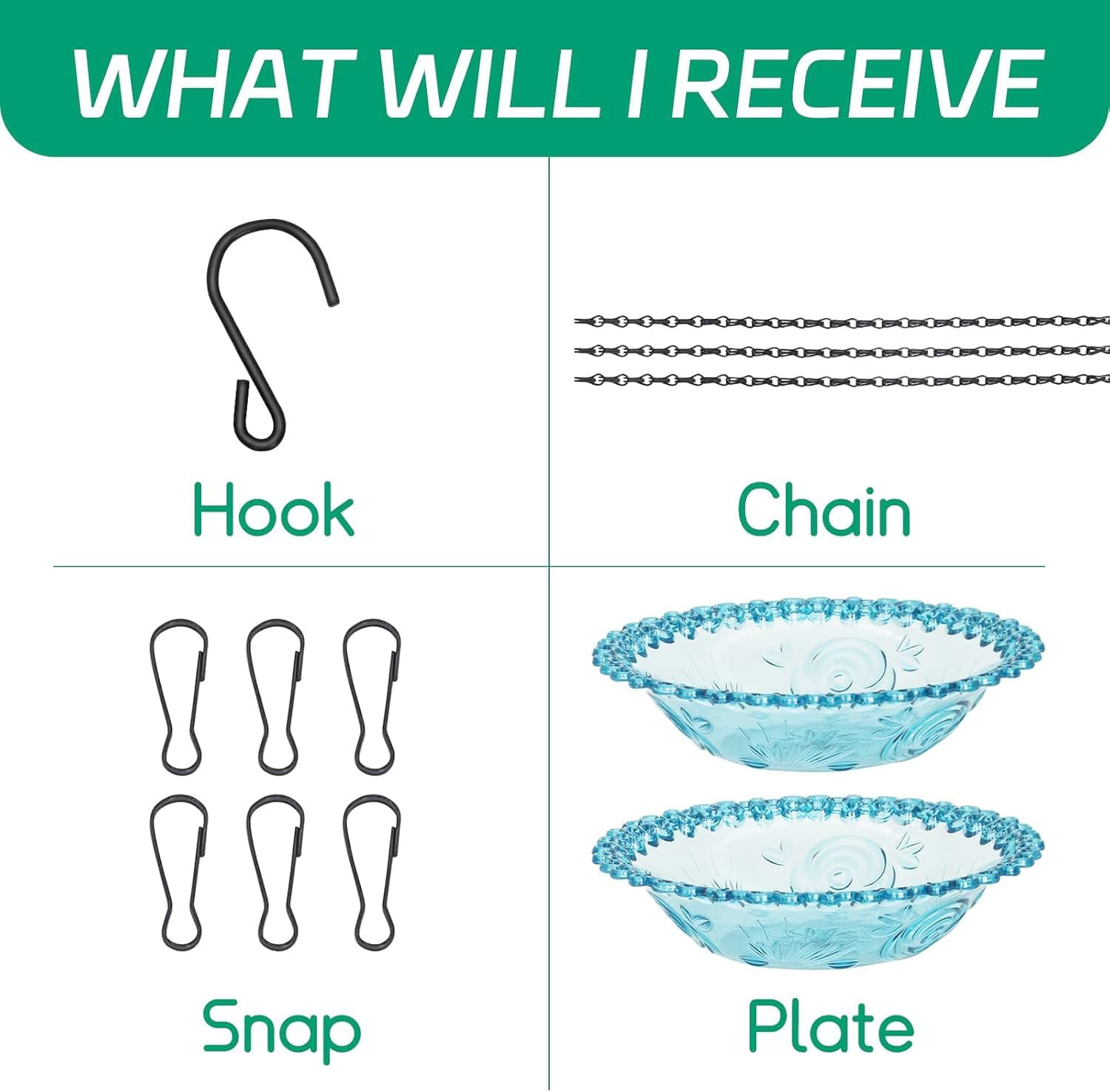 Hanging Bird Bath for Outdoor, 2-In-1 Bird Feeder&Birdbath Bowls, Backyard Birdbath Garden Decor, Feeder and Drinking for Wild Backyard Attracting Birds (Blue-Doulbe Bath) image number 1