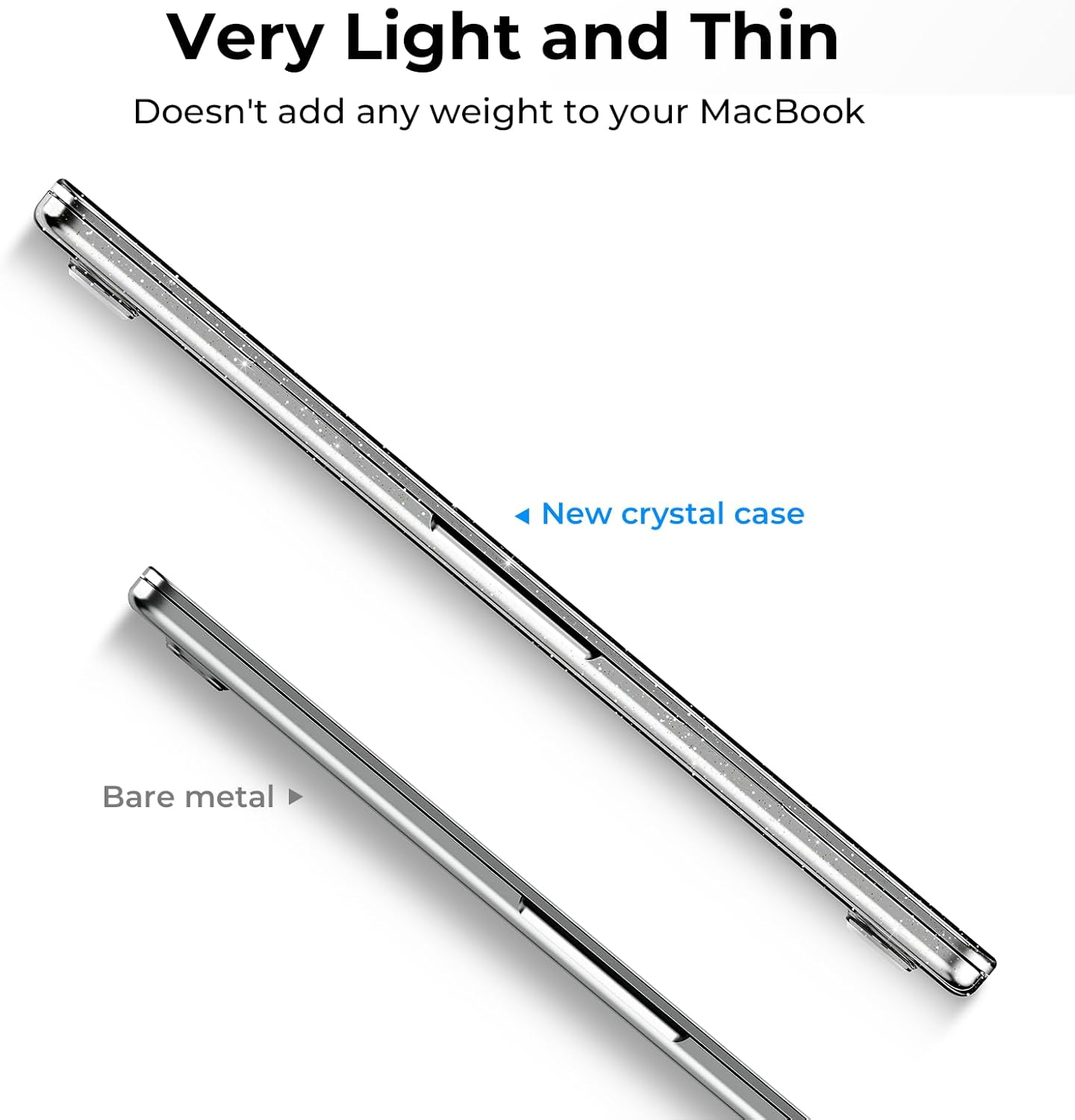 Eoocoo Case Compatible with Macbook Air 13 Inch 2026-2022 M4 M3 M2 A3240 A3113 A2681, Hard Shell Case + Keyboard Cover + Polishing Cloth + Screen Protector for Mac Air 13.6 Inch, Sparkly Clear image number 1