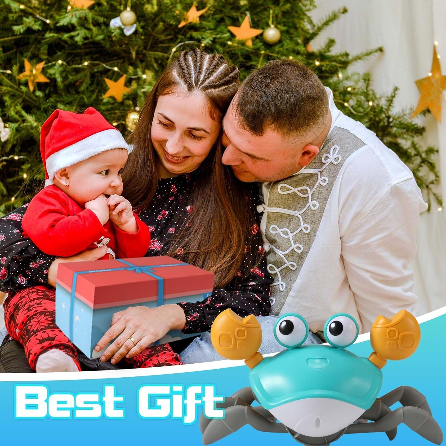 Musical Walk Crawl Move Dance Crazy Crab Toy Interactive Tummy Time Learning Development Viral Electric Led Light up Baby Toddler Kid Infant Christmas Boy Girl Present 4-12 Month Year Old image number 5