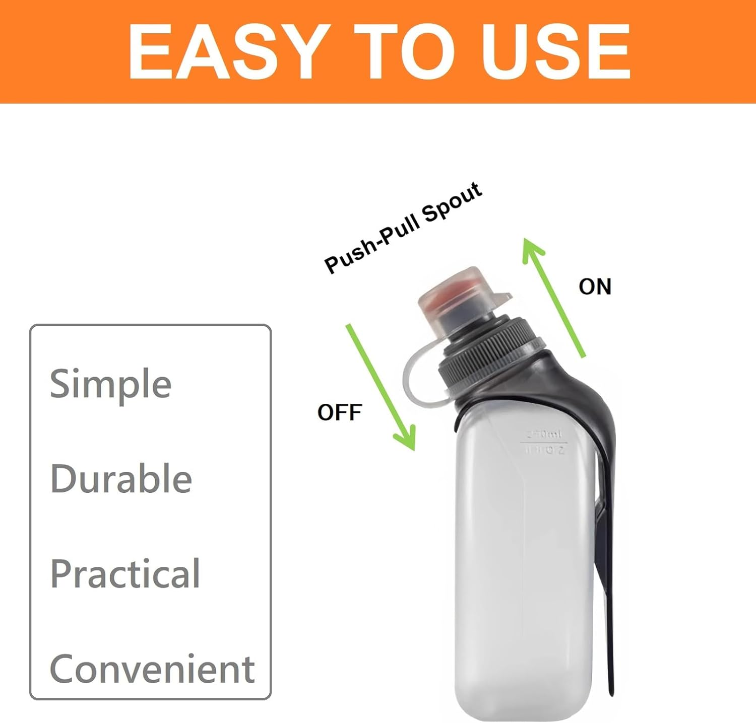 HECHZSO Water Bottle for Running No Bounce Water Bottle with Clip and Cover Cap,Bpa-Free Plastic, 8.8Oz (250Ml) for Running/Marathon/Walking/Hiking/Cycling/Trail/Skiing (2 Pack) image number 5