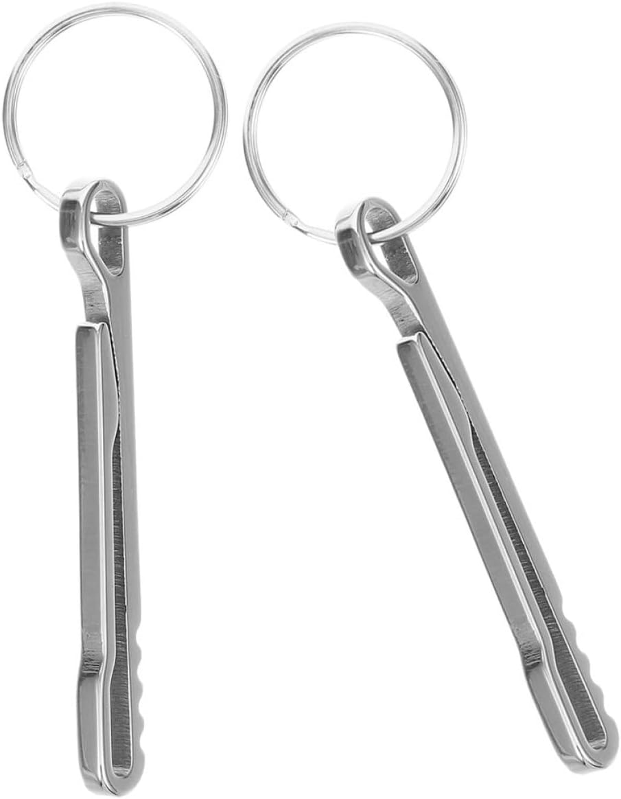 COLLBATH 2Pcs Stainless Steel Waist Clip Money Holder Cash Clip Keychain Portable Carabiner for Outdoor Hiking Backpack Belt