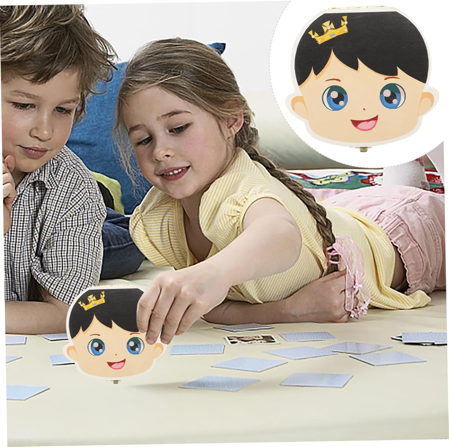 Sosoport Tooth Preservation Collection Box for Boys and Girls Wooden Boy Girl Teeth Saver Colorful Cartoon Design and Keepsakes image number 6