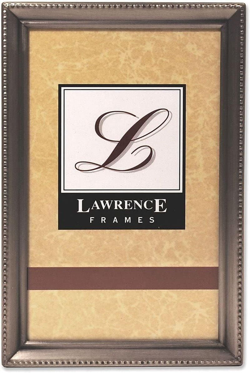 Lawrence Frames Antique Pewter 8X10 Hinged Double Picture Frame - Bead Border Design image number 1