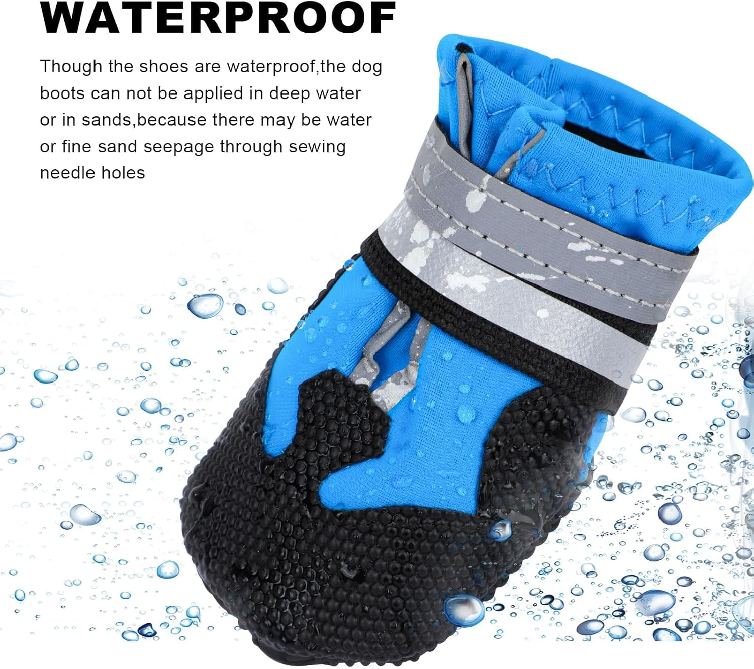 4 PCS Dog Boots Paw Protector,Waterproof Dog Shoes with Reflective Straps,Adjustable Washable Non-Slip Dog Shoes,Dog Boots for Injured Paws, Outdoor Walking Boots for Small Medium Large Dogs (XXL) image number 4
