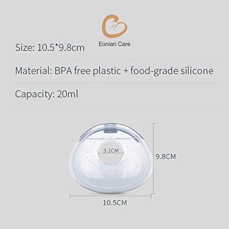 EONIAN CARE Leak-Proof Discreet Breast Milk Saver Collector, Clear