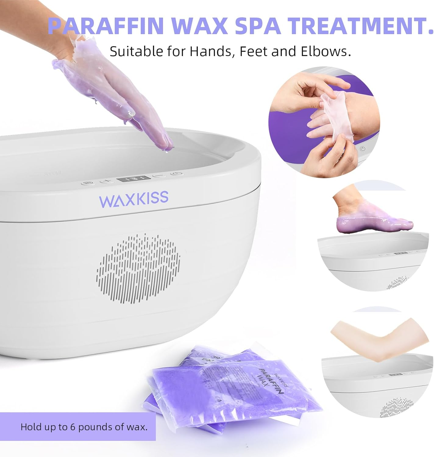 Paraffin Wax Machine for Hand and Feet with Paraffin Wax Refills Moisturizing, 3000Ml Safety Hand Wax Paraffin Machine for Reservation Paraffin Wax Bath Warmer image number 6