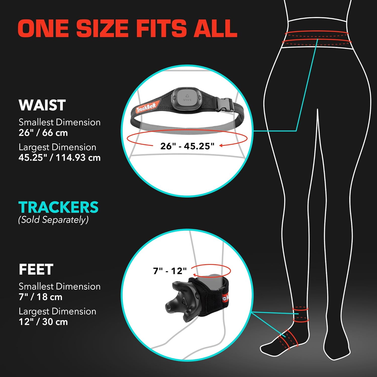 Rebuff Reality Trackstraps for Vive Tracker - Adjustable VR Full Body Tracking Straps, VR Chat Motion Capture, Compatible with Vive Tracker 3.0 2.0 Ultimate, Tundra, (Tracker Sold Separately) Black image number 6