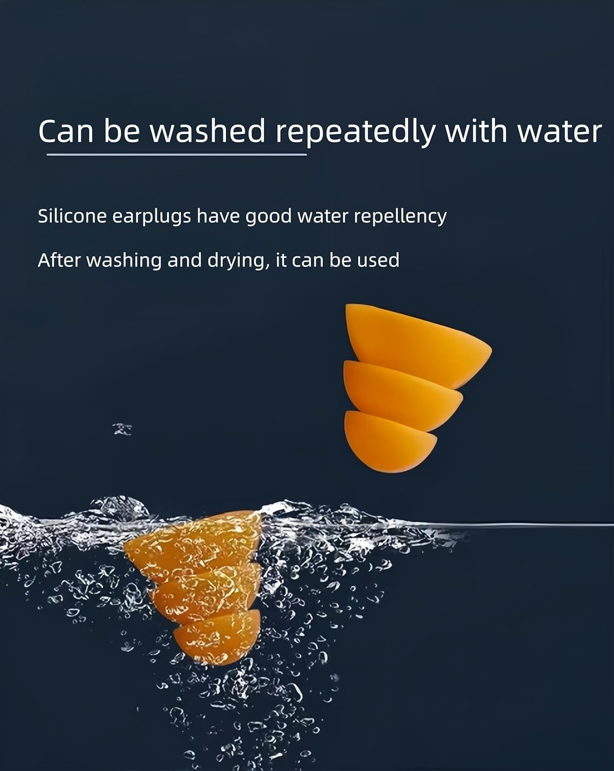 Banded Earplugs for Shooting 29Db NRR - Noise Cancelling Reusable Silicone Ear Plugs for Sleeping, Concerts, Work & Sports - Lightweight 3-Pack (Orange/Blue/Black) with Neckband & Triple Flange Design image number 5